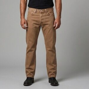 Levis 501 93 Straight Leg Jeans Mens 29x30 Tan Brown Cotton Button Fly Denim